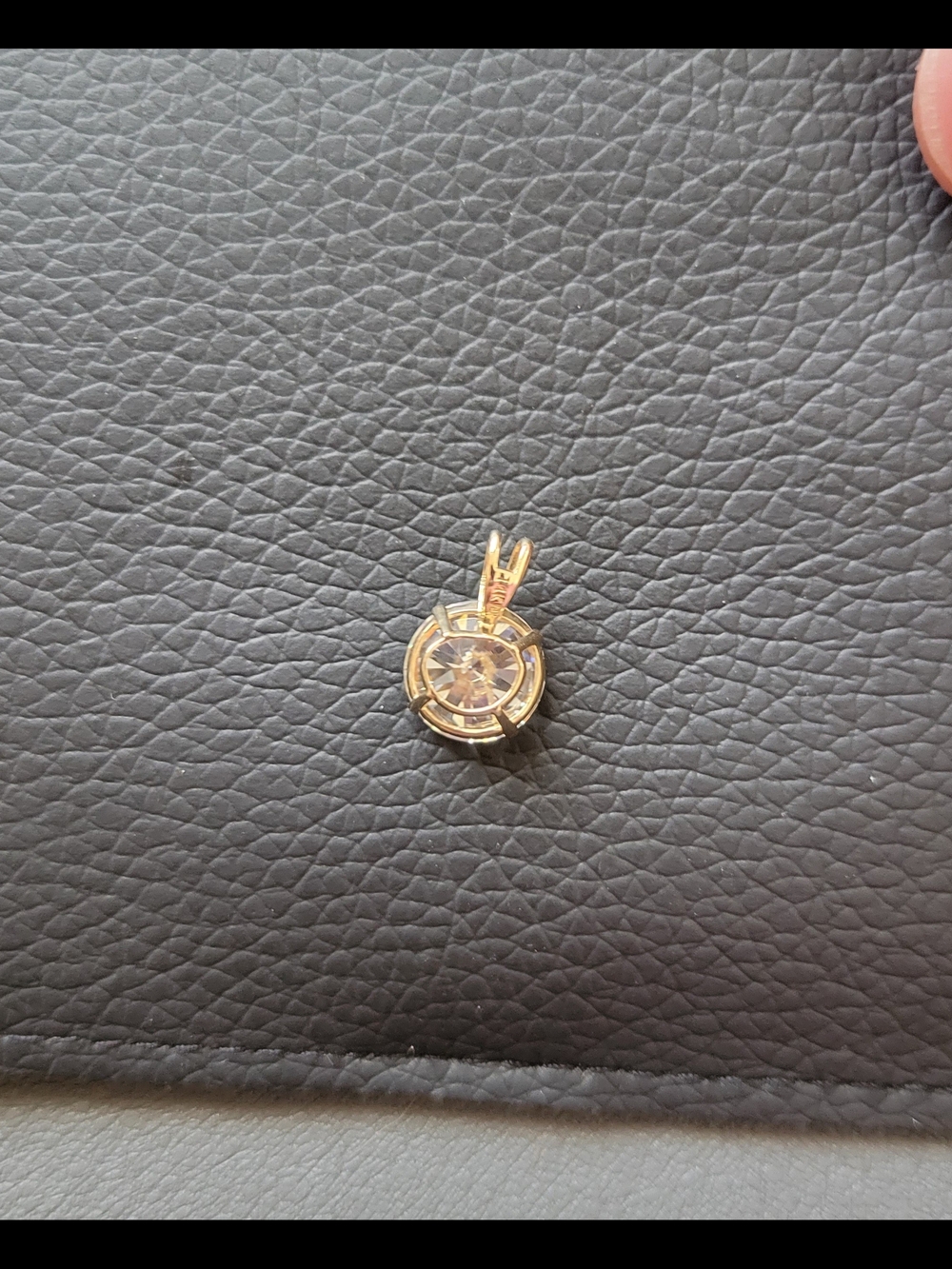 Round Moissanite 14k Gold Pendant - Picture 2 of 10